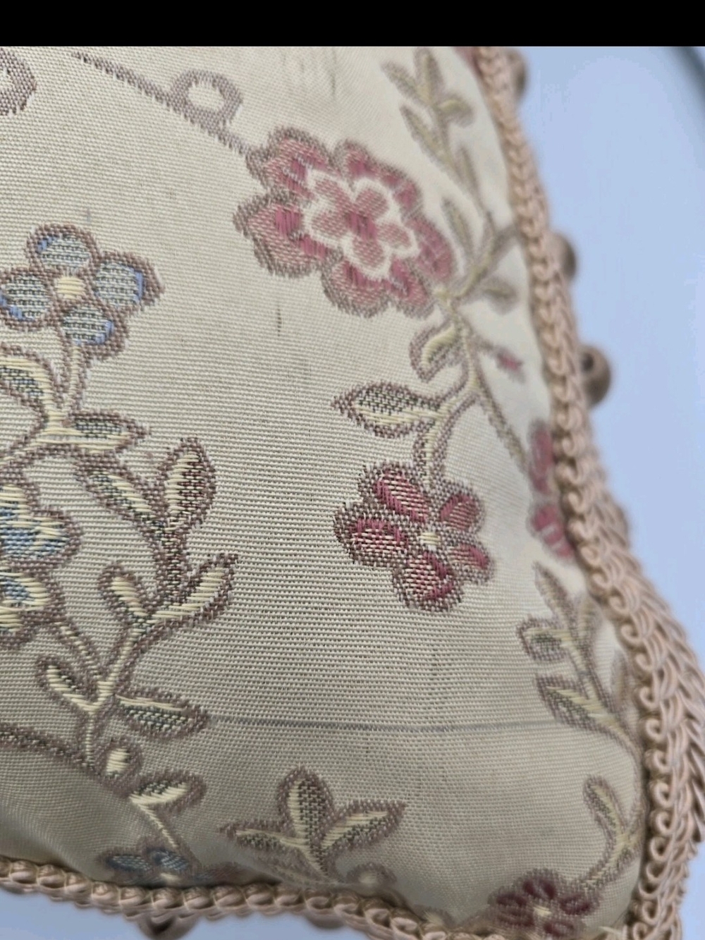 Waterford Cream Floral Embroidered Decorative Pillow